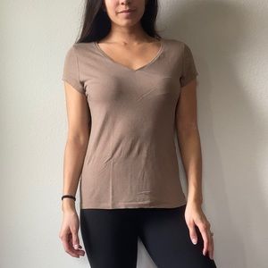 Tan nude vneck tshirt